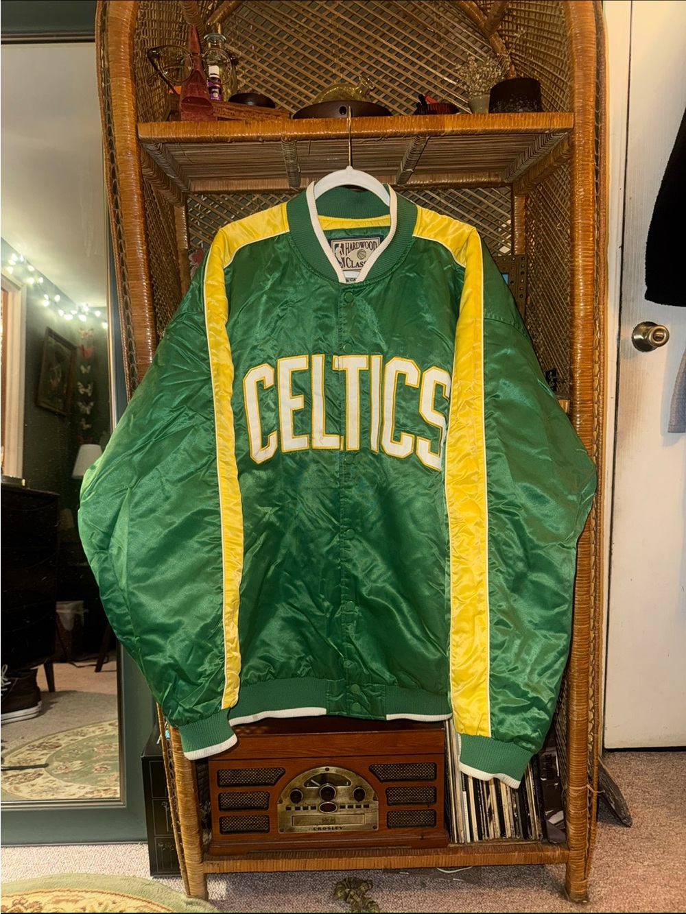 Green & Yellow CELTICS Satin Team Jacket